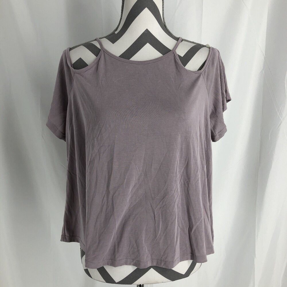 Lush Womens Cold Shoulder Top Medium Quail